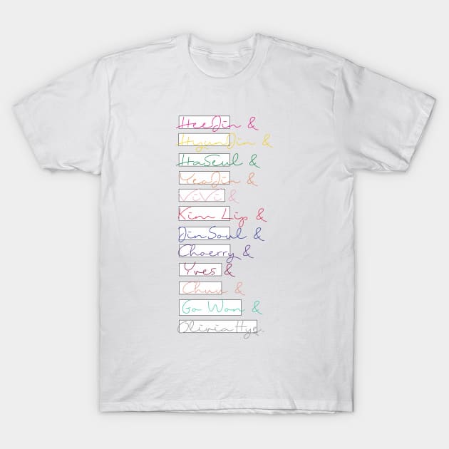 LOOΠΔ OT12 names (w/ squares) T-Shirt by mrdurrs